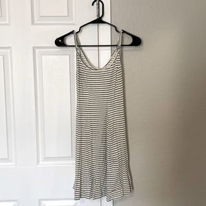 XS Black and White Striped Billabong Spaghetti Strap Dress